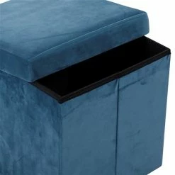 Budget 🔥 Grayson Lane Modern Turquoise Polyester Square Integrated Storage Ottoman 🎁 -GRAYSON LANE Sales 2022 330942288 AlternateImage3 l
