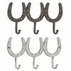 Outlet 😍 Grayson Lane 3-Hook Decorative Brown and White Iron Wall Hooks - Set of 2 🌟