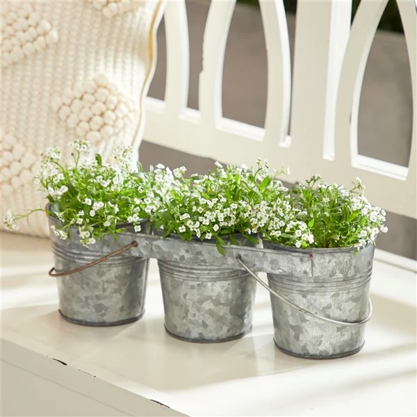 Best Pirce ๐ Grayson Laneย 14-in xย 5-in Grey Metal Farmhouse Planter with Handles ๐ 2 Best Pirce ๐ Grayson Laneย 14-in xย 5-in Grey Metal Farmhouse Planter with Handles ๐ - Image 2