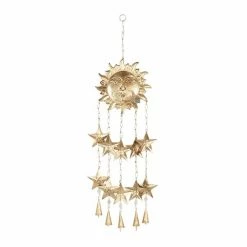 Best deal 🎉 Grayson Lane 35-in Gold Metal Sunface Wind Chime with Dangling Stars ✨ -GRAYSON LANE Sales 2022 330942303 AlternateImage7 l