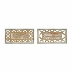 New 😉 Grayson Lane 5.85-in H x 11.6-in W Farmhouse Wood Wall Accent - Set of 2 ⭐
