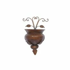 Buy ✨ Grayson Lane 11-in x 18-in Dark Brown Iron Traditional Hanging Planter 💯