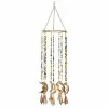 New ⌛ Grayson Lane 19-in Gold Metal Crescent Moon Wind Chime with Multicoloured Glass Beads 🔔