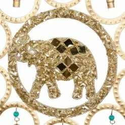 Deals ⌛ Grayson Lane 27-in Gold Textured Metal Elephant Wind Chime 👏 -GRAYSON LANE Sales 2022 330942332 AlternateImage3 l