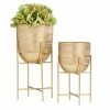 Buy 😍 Grayson Lane 6-in x 12-in Gold Iron Modern Planters - Set of 2 🌟