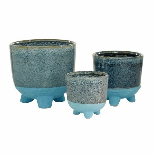 Cheapest 🎁 Grayson Lane 7 3/4-in x 7 1/2-in Blue Ceramic Contemporary Planters - Set of 3 ✔️ 5 Cheapest 🎁 Grayson Lane 7 3/4-in x 7 1/2-in Blue Ceramic Contemporary Planters - Set of 3 ✔️ - Image 5