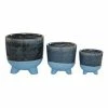 Cheapest 🎁 Grayson Lane 7 3/4-in x 7 1/2-in Blue Ceramic Contemporary Planters - Set of 3 ✔️