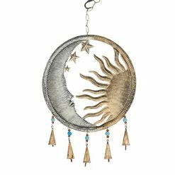 Buy 😀 Grayson Lane 19-in Gold Metal Sun and Moon Wind Chime 💯