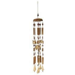 Promo π₯° Grayson LaneΒ 32-in Brown Wood Elephants Wind Chime π