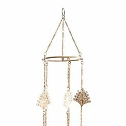 Best deal 🎉 Grayson Lane 30-in Eclectic Gold Metal Wind Chime with Dangling Peacock Tails 👍 -GRAYSON LANE Sales 2022 330942361 AlternateImage4 l