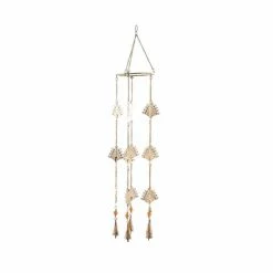 Best deal 🎉 Grayson Lane 30-in Eclectic Gold Metal Wind Chime with Dangling Peacock Tails 👍 -GRAYSON LANE Sales 2022 330942361 AlternateImage5 l