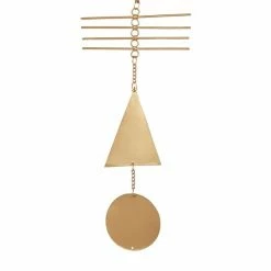 Budget 🛒 Grayson Lane 48-in Matte Gold Geometric Metal Wind Chime 🔔 -GRAYSON LANE Sales 2022 330942372 AlternateImage3 l