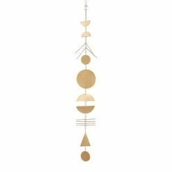 Budget 🛒 Grayson Lane 48-in Matte Gold Geometric Metal Wind Chime 🔔