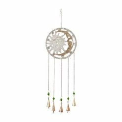 Outlet 🤩 Grayson Lane 31-in Silver Metal Dream Catcher Wind Chime 💯