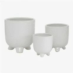 Best reviews of 🔥 Grayson Lane 7 3/4-in x 7 1/2-in White Stoneware Contemporary Planters - Set of 3 ✔️ -GRAYSON LANE Sales 2022 330942393 AlternateImage5 l