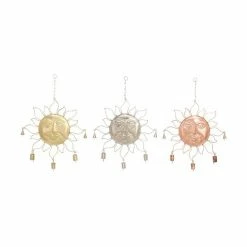 New 😍 Grayson Lane 17-in Metallic Sunface Wind Chime - Set of 3 🎉