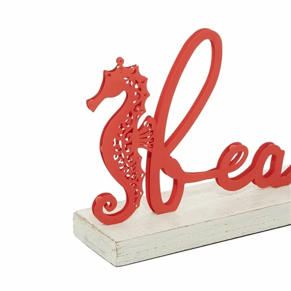 Cheapest 🎉 Grayson Lane Coastal Red Iron/Wood Beach Sign Tabletop Decoration ✨ 3 Cheapest 🎉 Grayson Lane Coastal Red Iron/Wood Beach Sign Tabletop Decoration ✨ - Image 3