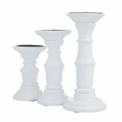 Cheap 💯 Grayson Lane 1-Candle White Wood Pillar Candle Holders - Set of 3 ✔️ -GRAYSON LANE Sales 2022 330942435 AlternateImage5 l