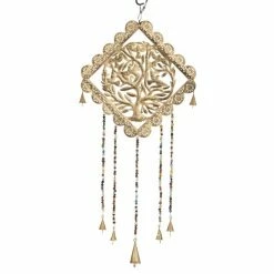 Cheapest 🔥 Grayson Lane 30-in Gold Metal Wind Chime with Cone-Shaped Wind Catchers 🔔