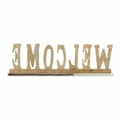 New 😍 Grayson Lane Brown Wood/Aluminum Welcome Sign Tabletop Decoration 💯 -GRAYSON LANE Sales 2022 330942460 AlternateImage8 l