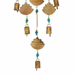 Deals 👏 Grayson Lane 32-in Gold Wood Hamsa Hand Wind Chime with Blue Beads 👍 -GRAYSON LANE Sales 2022 330942467 AlternateImage3 l