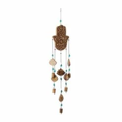 Deals 👏 Grayson Lane 32-in Gold Wood Hamsa Hand Wind Chime with Blue Beads 👍 -GRAYSON LANE Sales 2022 330942467 AlternateImage5 l