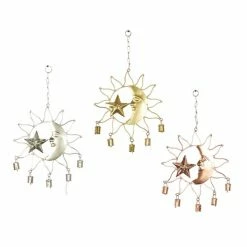 Deals 🔥 Grayson Lane 19-in Metallic Sun Wind Chime - Set of 3 👏