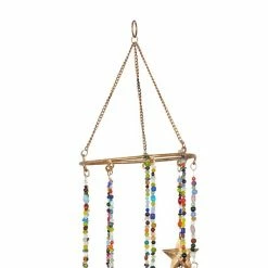 Discount ✨ Grayson Lane 26-in Gold Metal Stars Wind Chime with Bells and Multicoloured Beads 🎁 -GRAYSON LANE Sales 2022 330942482 AlternateImage4 l