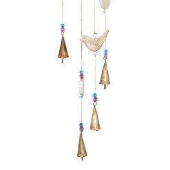 Promo 🤩 Grayson Lane 32-in Gold Wood Wide Cone-Shaped Wind Chime with Birds 😀 -GRAYSON LANE Sales 2022 330942483 AlternateImage4 l