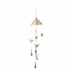 Promo 🤩 Grayson Lane 32-in Gold Wood Wide Cone-Shaped Wind Chime with Birds 😀 -GRAYSON LANE Sales 2022 330942483 AlternateImage5 l