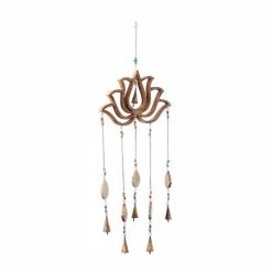Coupon 🛒 Grayson Lane 30-in Gold Wood Lotus Flower Wind Chime with Cone-Shaped Bells 🥰 -GRAYSON LANE Sales 2022 330942484 AlternateImage5 l
