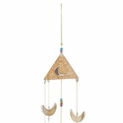 Coupon 🔔 Grayson Lane 32-in Gold Wood Crescent Moon Wind Chime with Cone-Shaped Wind Catchers 🌟 -GRAYSON LANE Sales 2022 330942490 AlternateImage4 l