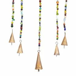 Buy ⭐ Grayson Lane 29-in Gold Metal Owl Wind Chime with Cone-Shaped Wind Catchers ⭐ -GRAYSON LANE Sales 2022 330942501 AlternateImage4 l