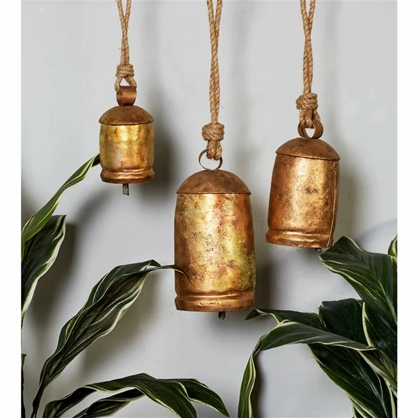 New π Grayson LaneΒ 22-in Contemporary Gold Metal Chestnuts and Bells Wind Chime with Rope Hangers - Set of 3 π 2 New π Grayson LaneΒ 22-in Contemporary Gold Metal Chestnuts and Bells Wind Chime with Rope Hangers - Set of 3 π - Image 2
