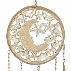 Buy 🥰 Grayson Lane 41-in Cream Wood Crescent Moon and Stars Wind Chime with Triangular Bells ✨ -GRAYSON LANE Sales 2022 330942521 AlternateImage4 l