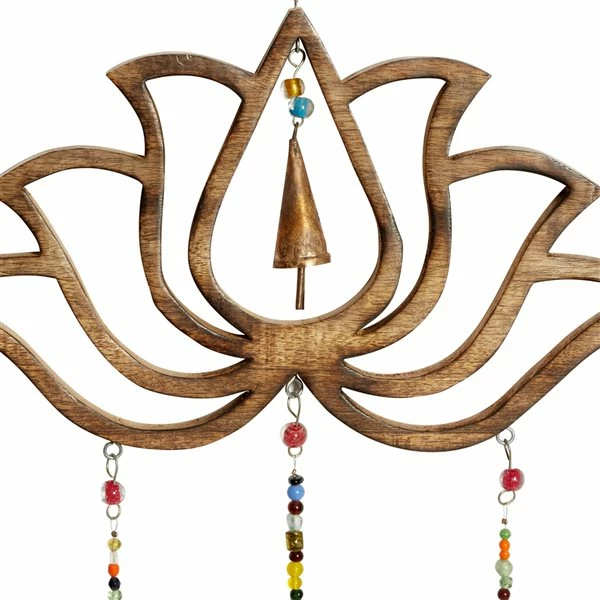 Wholesale π Grayson LaneΒ 30-in Gold Wood Lotus Flower Wind Chime with Multicoloured Glass Beads π 3 Wholesale π Grayson LaneΒ 30-in Gold Wood Lotus Flower Wind Chime with Multicoloured Glass Beads π - Image 3