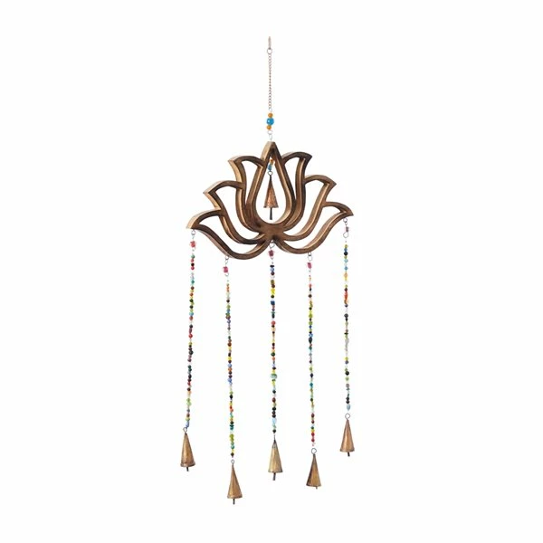 Wholesale π Grayson LaneΒ 30-in Gold Wood Lotus Flower Wind Chime with Multicoloured Glass Beads π 5 Wholesale π Grayson LaneΒ 30-in Gold Wood Lotus Flower Wind Chime with Multicoloured Glass Beads π - Image 5