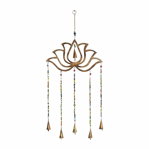 Wholesale π Grayson LaneΒ 30-in Gold Wood Lotus Flower Wind Chime with Multicoloured Glass Beads π 1 Wholesale π Grayson LaneΒ 30-in Gold Wood Lotus Flower Wind Chime with Multicoloured Glass Beads π