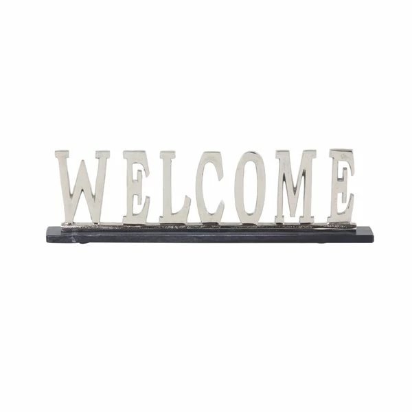 Brand new ๐ Grayson Lane Glam Silver Aluminum Welcome Sign Tabletop Decoration โ 1 Brand new ๐ Grayson Lane Glam Silver Aluminum Welcome Sign Tabletop Decoration โ