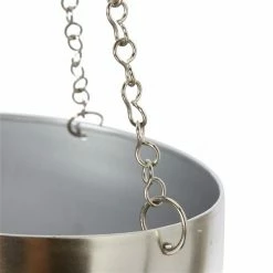Discount 🌟 Grayson Lane 9-in x 6-in Silver Metal Glam Hanging Planters - Set of 2 😍 -GRAYSON LANE Sales 2022 330942537 AlternateImage3 l