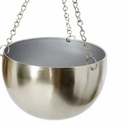 Discount 🌟 Grayson Lane 9-in x 6-in Silver Metal Glam Hanging Planters - Set of 2 😍 -GRAYSON LANE Sales 2022 330942537 AlternateImage4 l