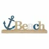 Promo ❤️ Grayson Lane Coastal Brown MDF Beach Sign and Anchor Tabletop Decoration with Jute Rope Accent ❤️