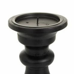 Outlet 🧨 Grayson Lane 1-Candle Wood Pillar Candle Holders - Black - Set of 3 😀 -GRAYSON LANE Sales 2022 330942574 AlternateImage4 l