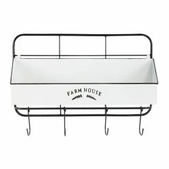 New 🎉 Grayson Lane 4-Hook Decorative White Metal Wall Hook 🌟