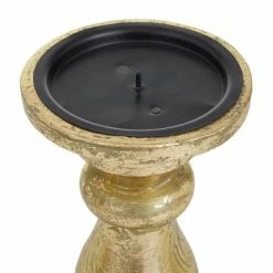 Wholesale 🔥 Grayson Lane 1-Candle Gold Wood Pillar Candle Holders - Set of 3 😀 -GRAYSON LANE Sales 2022 330942587 AlternateImage3 l