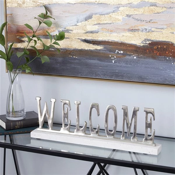Top 10 🌟 Grayson Lane Modern Silver Terrazzo Welcome Sign Tabletop Decoration 👏 2 Top 10 🌟 Grayson Lane Modern Silver Terrazzo Welcome Sign Tabletop Decoration 👏 - Image 2