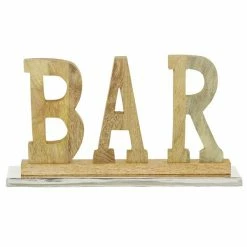 Flash Sale 🎉 Grayson Lane Brown Wood/Aluminum Bar Sign Tabletop Decoration ⭐
