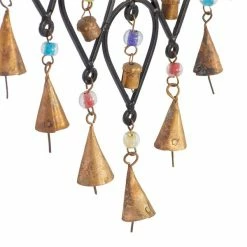 Coupon 👍 Grayson Lane 24-in Bohemian Black Metal Reversed Teardrop with Bells Wind Chime 🔥 -GRAYSON LANE Sales 2022 330942610 AlternateImage4 l