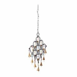 Coupon 👍 Grayson Lane 24-in Bohemian Black Metal Reversed Teardrop with Bells Wind Chime 🔥 -GRAYSON LANE Sales 2022 330942610 AlternateImage5 l
