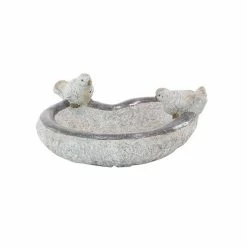 Budget 🤩 Grayson Lane 6-in H x 13-in W Grey Bird Feeder Garden Statue 🎁